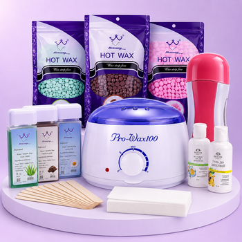 Стартовий набір для депіляції та шугарингу 12в1 Pro-Wax 100 з банковим і касетним воскоплавом, воском, пастою й засобами