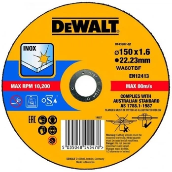 Диск отрезной DeWalt Extreme по металлу 150х1.6х22.23 мм (DT43907)