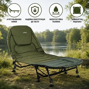 Туристична коропова розкладачка Ranger BED 84 — похідне ліжко для відпочинку та кемпінгу RA5513