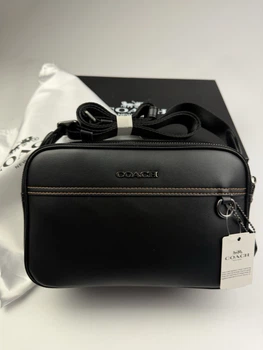 Сумка через плечо Coach коач черного цвета Crossbody Signature Leather Black