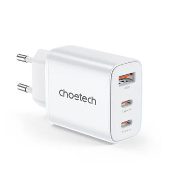 Мережевий зарядний пристрій Choetech PowiX USB-A/2xUSB-C PD 30W White (PD3046-EU-WH)
