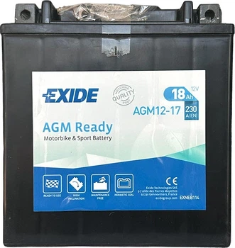 Акумулятор Exide Ready AGM 18 Ah 12 В 230 EN (+/-) 150 х 90 х 160 мм (AGM12-17)