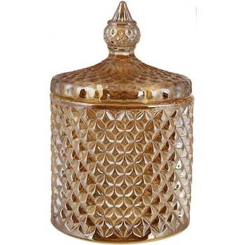 Цукорниця скляна "Crystal Glass" 300мл зі скляною кришкою, амбер (22255)