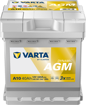 Акумулятор Varta Silver Dynamic AGM 40 Ah 12 В 420 EN (-/+) 175 х 175 х 190 мм (540901042)