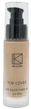 Тональна основа під макіяж відтінок №21 беж із розовинкою Top Cover silk liquid make-up oil free Dr.Kadir 30 мл