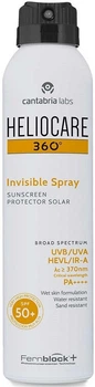 Сонцезахисний спрей для шкіри обличчя і тіла Heliocare 360º Invisible Spray SPF50+ Cantabria Labs 200 мл