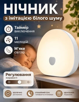 Генератор с имитацией белого шума, ночник с таймером, звуковое устройство для спокойного сна младенцев, детей и взрослых, 10 мелодий, белый