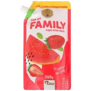 Крем-мило For my FAMILY Полуниця та гуава дой-пак 560 г - 577799