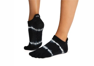 Носки для йоги ToeSox Full Toe Low Rise Black Tie Dye Stripe S (36-38.5)