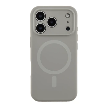 Чехол накладка Glow Silicone Case с рамкой камеры для iPhone 18 Pro панель-накладка для телефона с Magsafe Titanium Grey
