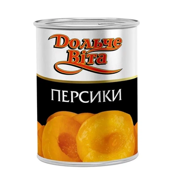 Персики половинки в сиропе TM Дольче Вита ж / б 850 мл ключ