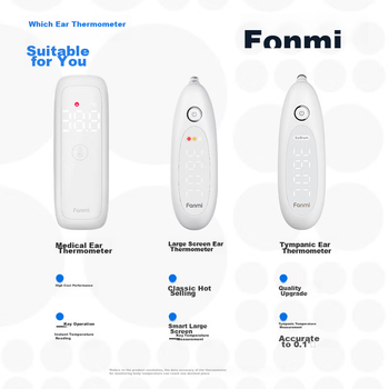 Ушной термометр FANMI с большим экраном, электронный термометр для младенцев и пожилых людей, медицинский ушной термометр FMT3