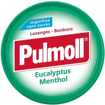 Льодяники без цукру Eucalyptus Menthol Pulmoll, 45 г