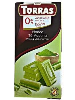 Шоколад белый без сахара с матчей Torras 75 г