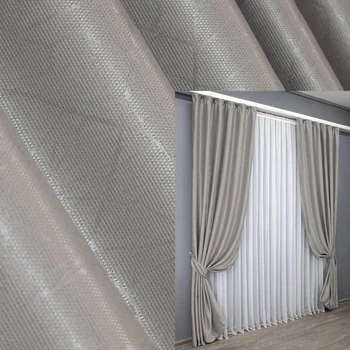 Комплект льняных штор 150×270 см (2 шт) светло-серый