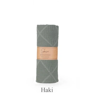 Вафельная простынь-покрывало Saheser Cotton Piquel 210×230 см. Lavin Haki