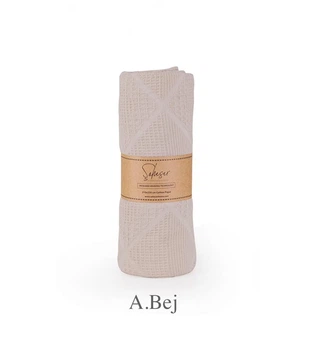 Вафельне простирадло-покривало Saheser Cotton Piquel 210×230 см. Lavin Bej