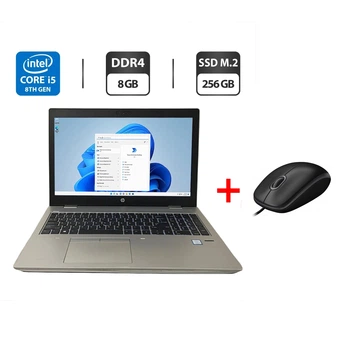 Ноутбук Б-класс HP ProBook 450 G5 / 15.6" (1920x1080) TN / Intel Core i5-8250U (4 (8) ядра по 1.6 - 3.4 GHz) / 8 GB DDR4 / 256 GB SSD M.2 / Intel UHD Graphics 620 / WebCam / DVD-ROM б/у + Подарок Проводная мышь / USB