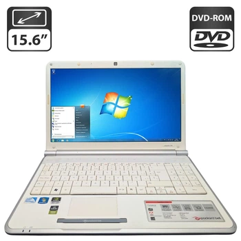 Ноутбук Packard Bell TJ66 / 15.6" (1366x768) TN / Intel Pentium T4300 (2 ядра по 2.1 GHz) / 4 GB DDR2 / 320 GB HDD / nVidia GeForce G210M, 512 MB GDDR3, 64-bit / WebCam / DVD-ROM б/у