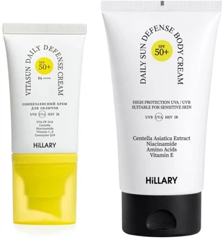 Набор для защиты кожи лица и тела от фотостарения Hillary Face & Body Photoaging Defense Set SPF 50+ Крем для тела 150 мл + Крем для лица 40 мл (2314993154619)