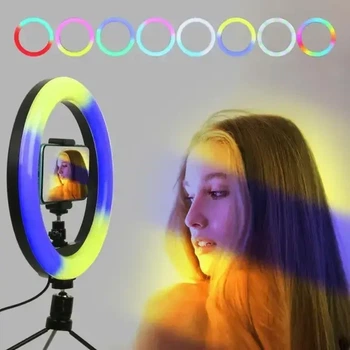 Кільцева світлодіодна Led Лампа (MJ33) 33 см (6 colors) з зажимом для телефона