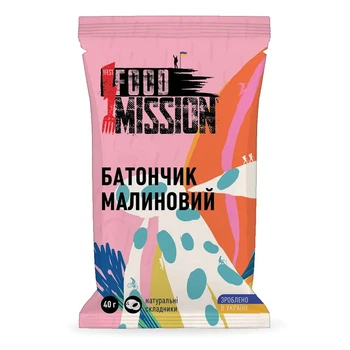 Батончик енергетический малиновый Food Mission