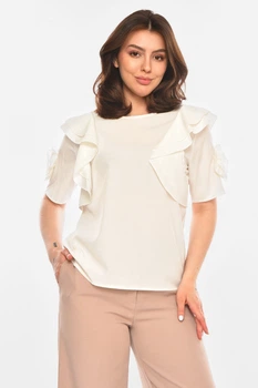 Футболка женская белого цвета Fashion размер 44 (213577)