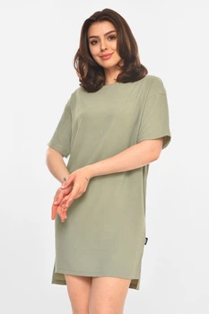 Платье женское однотонное оливкового цвета Fashion размер 44-46 (214247)