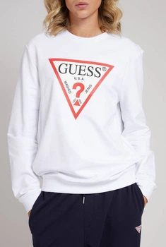Світшот жіночий (unisex) Guess бавовна білий з принтом S