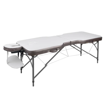 Масажний стіл inSPORTline Kiyora 2-Section Aluminum, біло-сірий