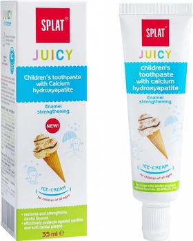 Дитяча зубна паста захист від бактерій і карієсу Splat Junior Juicy Морозиво 35 мл (7640168930226/3800237400591)