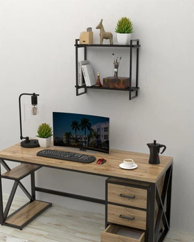 Настенная полка в стиле лофт EcoLoft Міртен DSP-1464-5 Черный