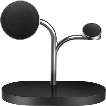 Бездротовий зарядний пристрій Samsung 3-in-1 Wireless Charger 15W (with TA) (Phone + Galaxy Watch + Galaxy Buds) (GP-PWU024WIABW) Black