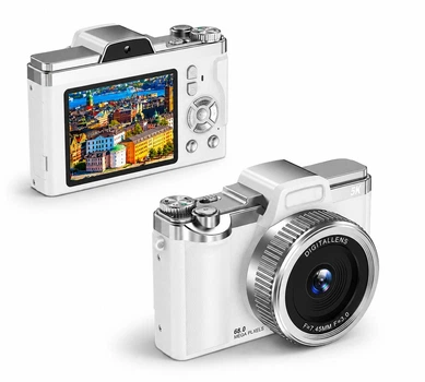 Цифровая камера A1 4K 68MP с автофокусом, 16× зумом, IPS 2.8", OTG, двойная камера Белая