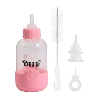 Бутылка для кормления молоком котят и щенков Taotaopets 125515 Pink с соской щетки для мытья