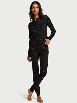 Пижама (лонгслив + штаны) женская Victoria's Secret 27138685 L Черная (2678849178162)