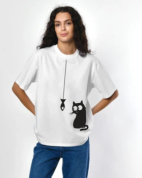 Жіноча футболка CRC 26036-3 Cat & Fish M
