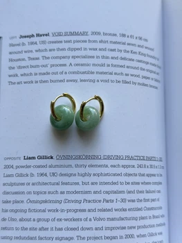 Сережки "Green bagel" бублики з зеленого авантюрину ELBET