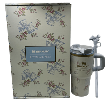 Термос термокружка Stanley Quencher H2.0 Tumbler из нержавеющей стали 0,59 л LoveShackFancy Blue Bow KT6007863