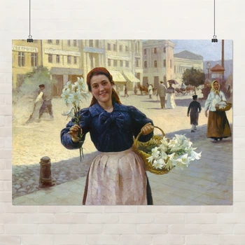 Постер Київська квіткарка, Пимоненко Микола (1897), A3 30×40 см (id6938)