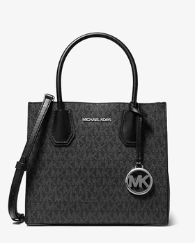 Сумка жіноча Michael Kors MERCER MEDIUM LOGO AND LEATHER ACCORDION CROSSBODY 35S1GM9M2B BLACK