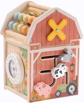 Дерев'яна ферма-сортер Tooky Toy Montessori з лабіринтом та рахівницею (TP538) (6976831554880)