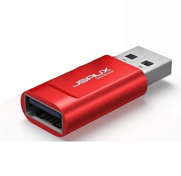 Адаптер JSAUX USB A to USB A Data Blocker, 2.4A, red (DC0001)