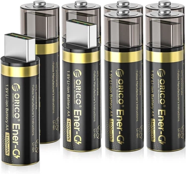 Акумулятор ORICO Ener-G AA USB 900мА·год, 1.5В, Lithium Ion, комплект 8шт