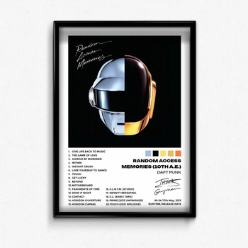 Постер в рамке с альбомом daft punk random access memories А3