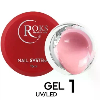 Builder Gel ROKS 15 мл №1 Нюдово рожевий