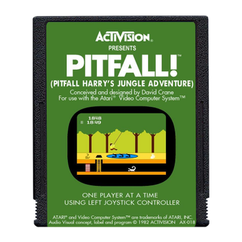 Игра Atari 2600 Pitfall! Black Б/У