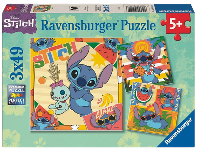 Пазли Ravensburger Стіч — Алоха 147 елементів (3x49) (12004114) (4005555041146)