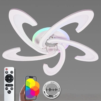 Люстра потолочная светодиодная с музыкальной колонкой и RGB подсветкой для гостиной и спальни VALESO YZD1274
