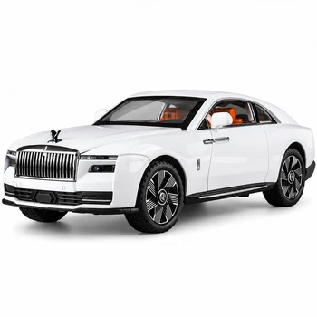 Металева модель автомобіля Rolls-Royce Spectre 1:24 дитяча машинка інерційна, світяться фари, звук, 21.5 см